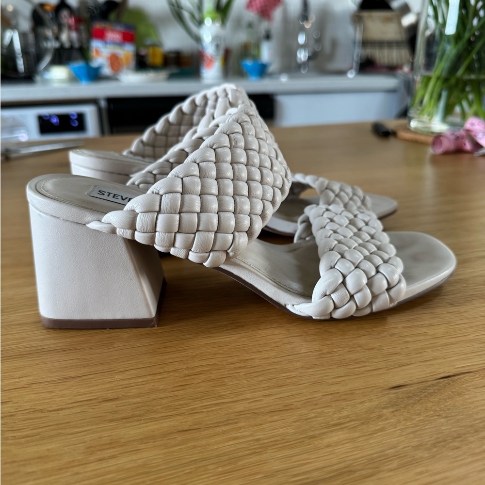 Steve Madden Cream Women's Block Heel Sandals